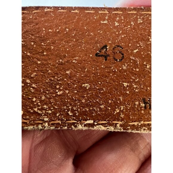 Vintage 80s Nocona woven leather concho handtooled belt western rockabilly 46 - Picture 15 of 16